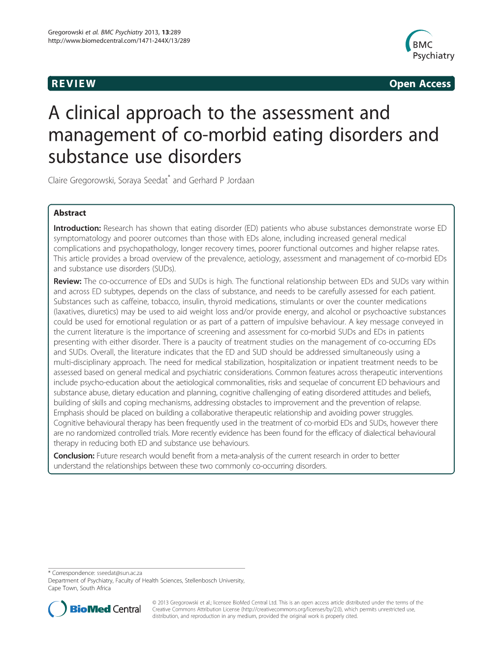 A Clinical Approach to the Assessment and Management of Co-Morbid