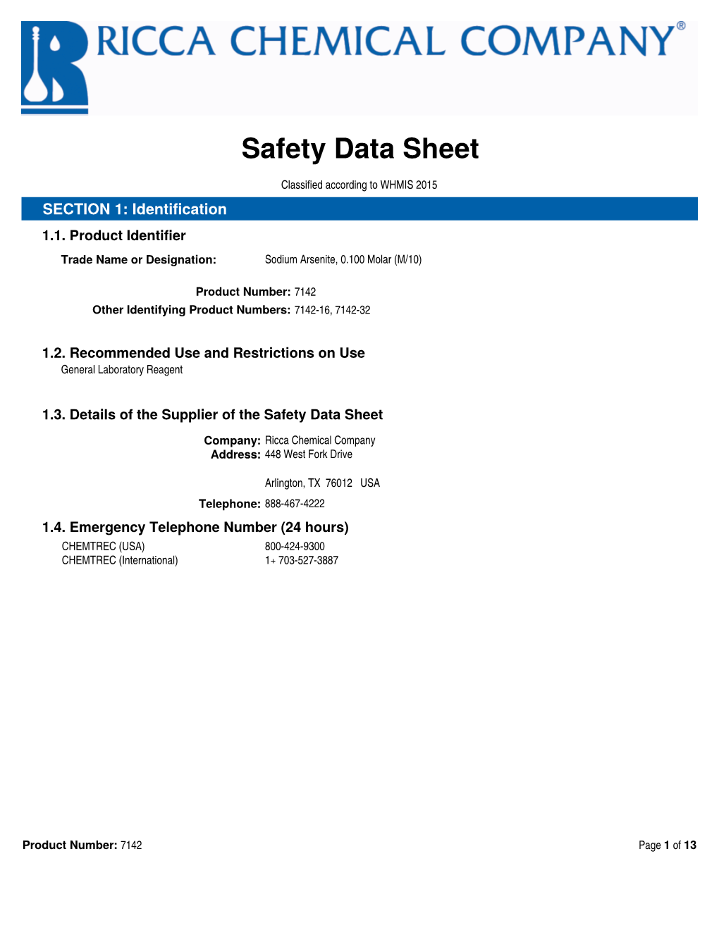 Safety Data Sheet