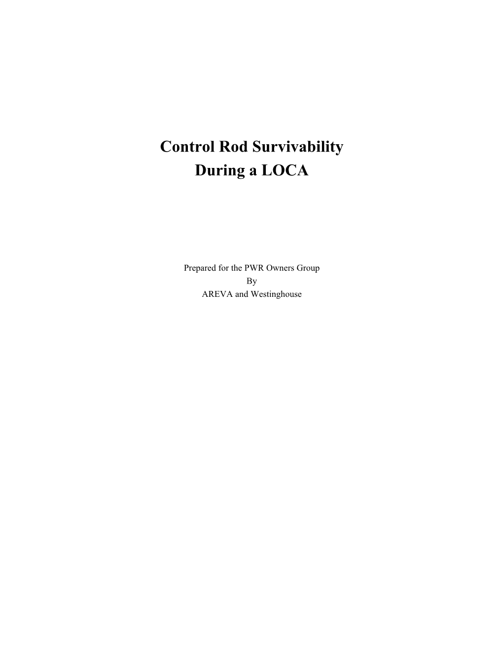 Survivability of Ag-In-Cd Control Rods During a Design Basis LOCA