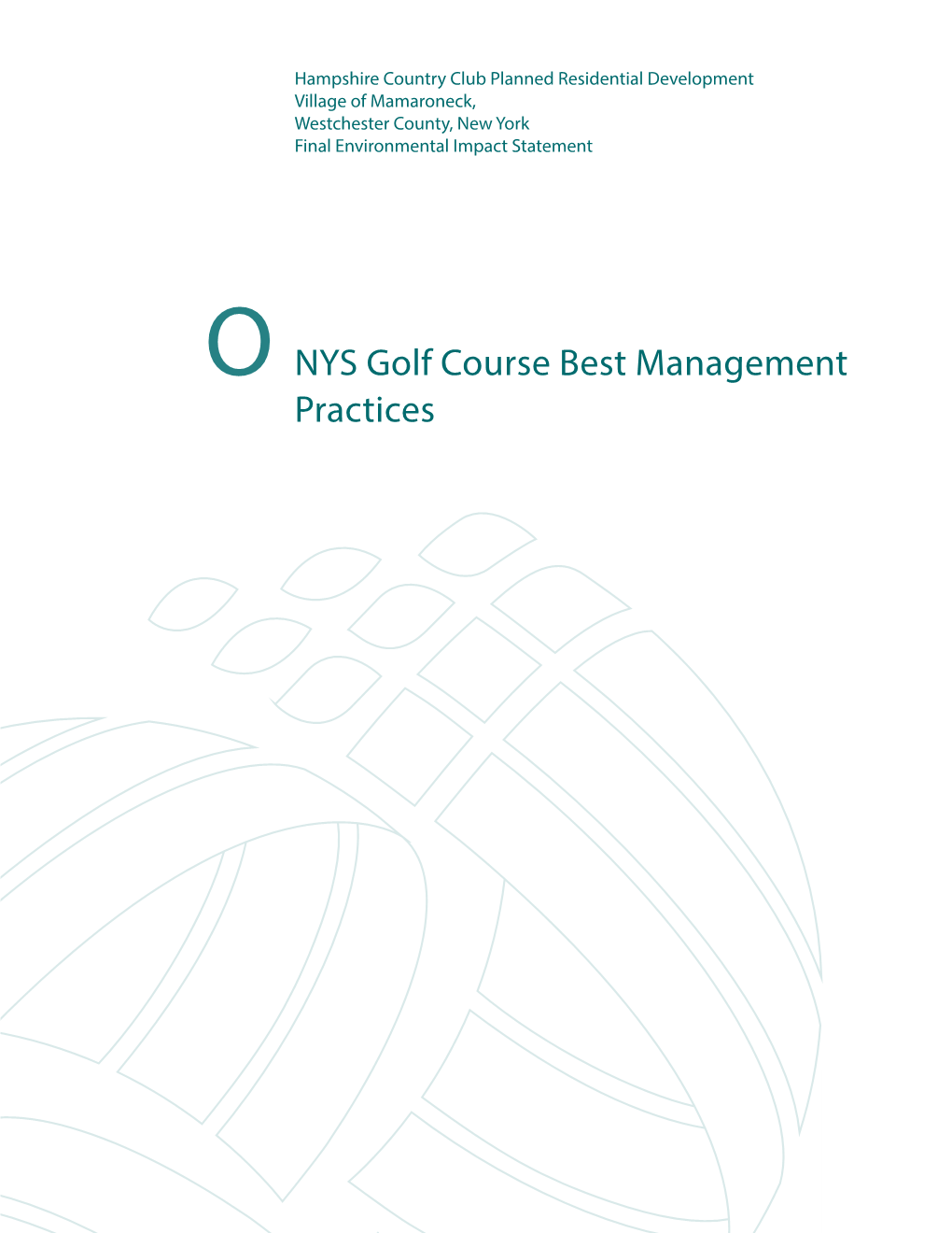 NYS Golf Course Best Management Practices Best Management Practices for New York State Golf Courses