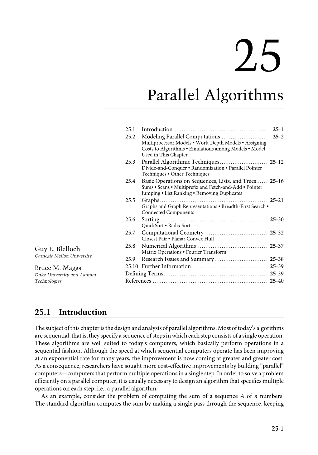 Parallel Algorithms