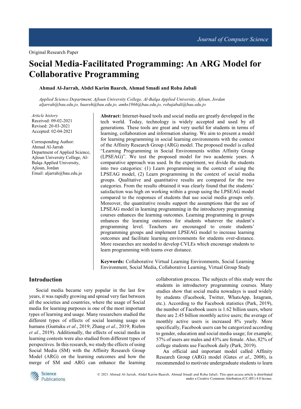 Social Media-Facilitated Programming: an ARG Model for Collaborative Programming