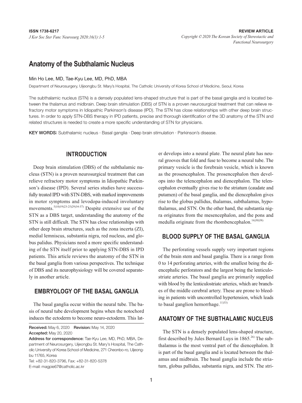 Anatomy of the Subthalamic Nucleus