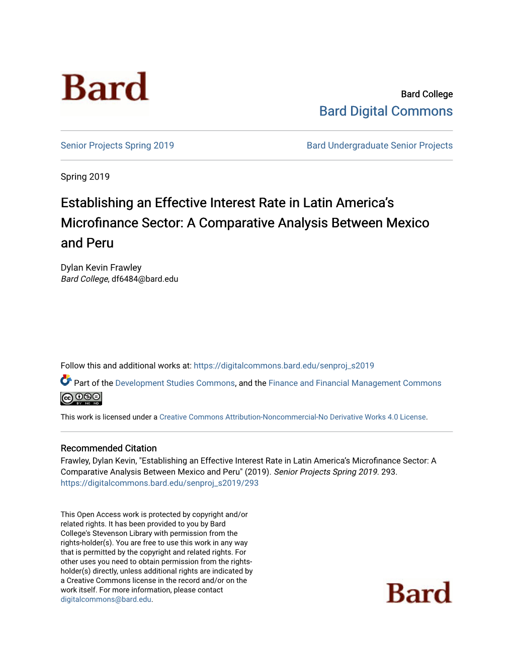 Establishing an Effective Interest Rate in Latin Americaâ•Žs Microfinance Sector: a Comparative Analysis Between Mexico