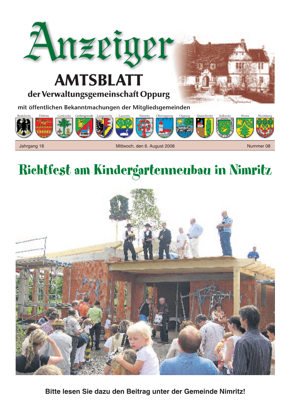 Richtfest Am Kindergartenneubau in Nimritz