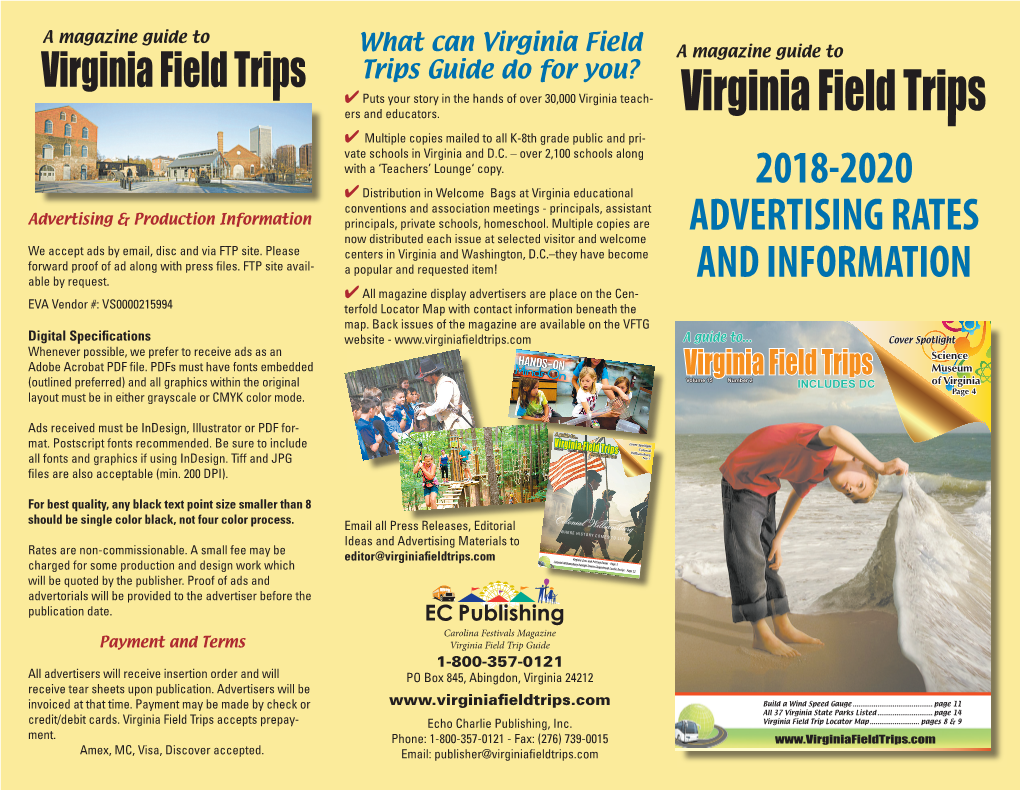 2018-2020 Virginia Field Trip Guide Info Card