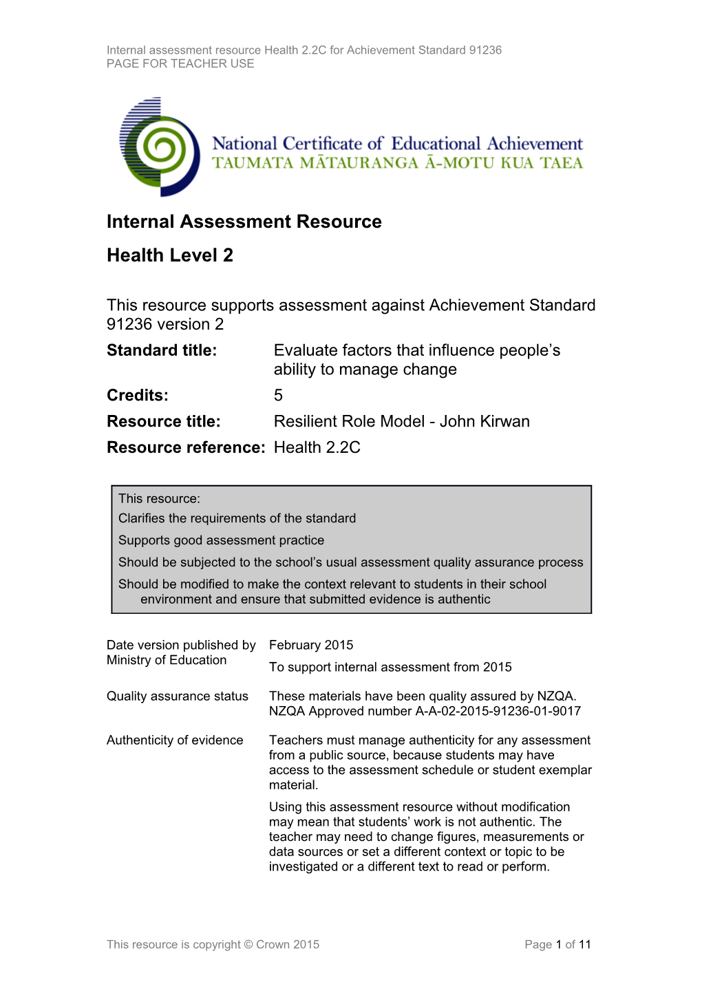 Resource Health L2 Assessment Resource