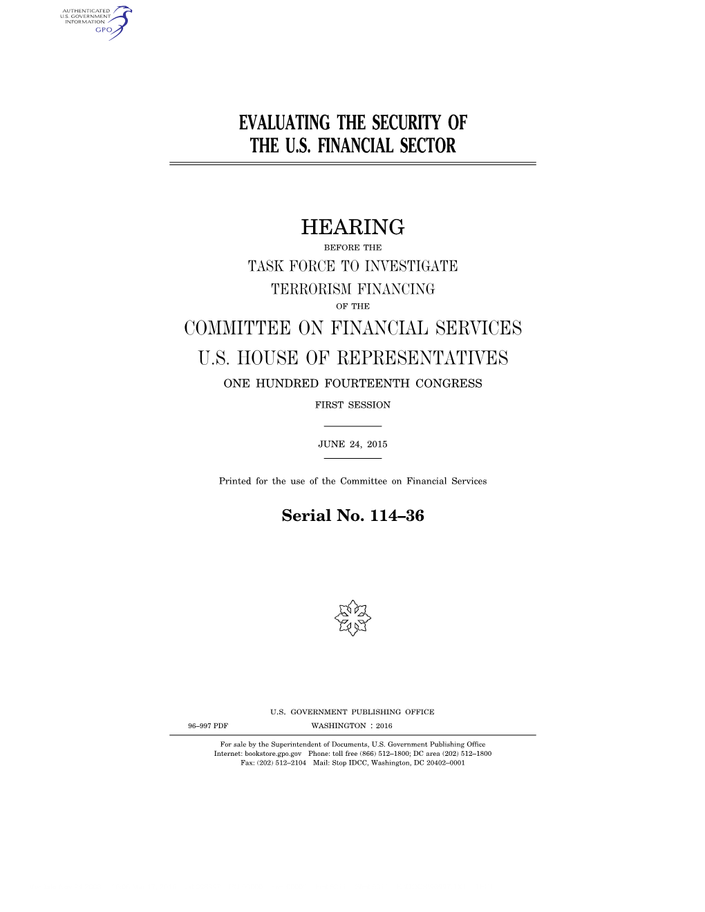 Evaluating the Security of the U.S. Financial Sector