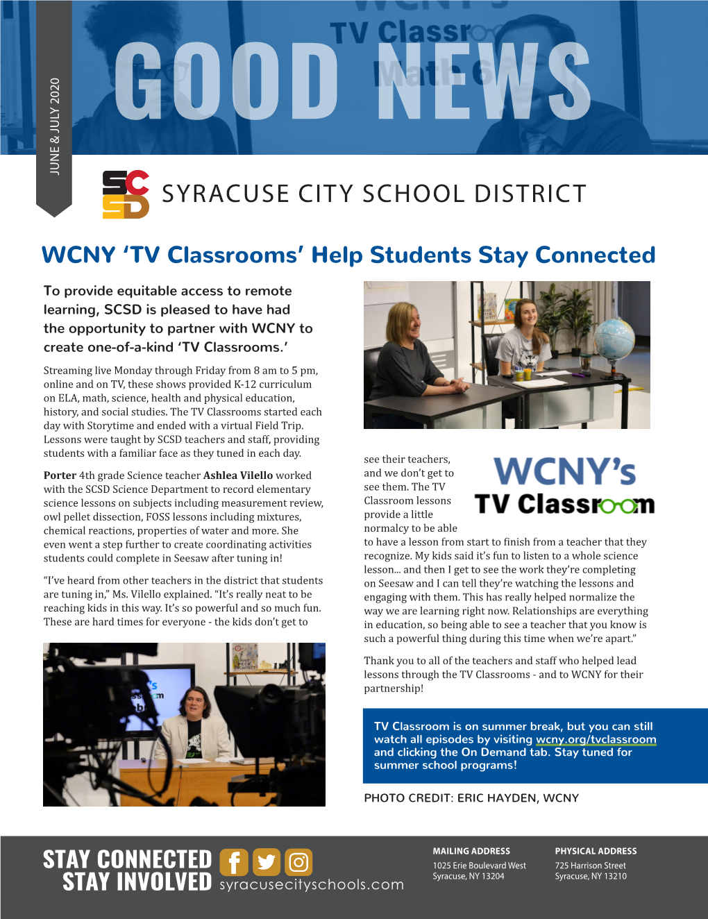 May 2018 SCSD Newsletter