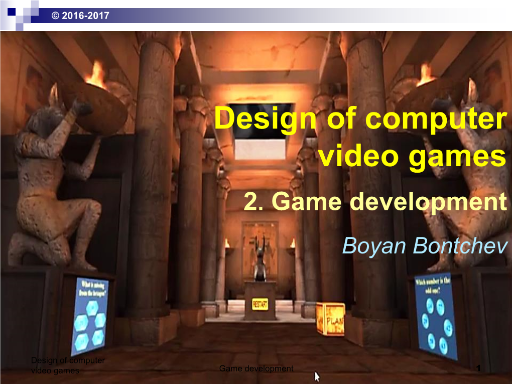 Design of Computer Video Games 2