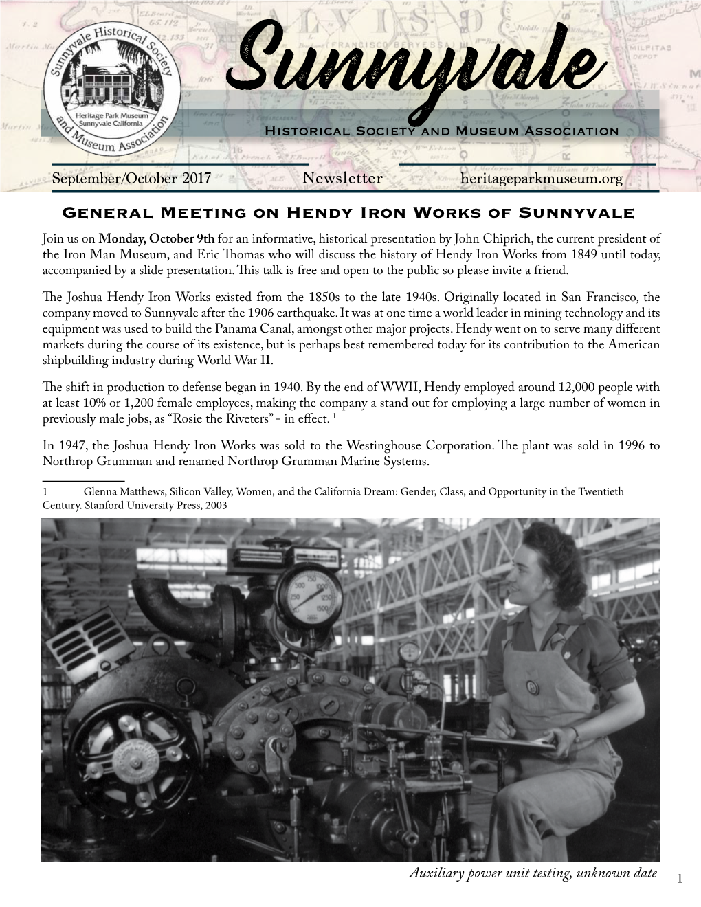 General Meeting on Hendy Iron Works of Sunnyvale