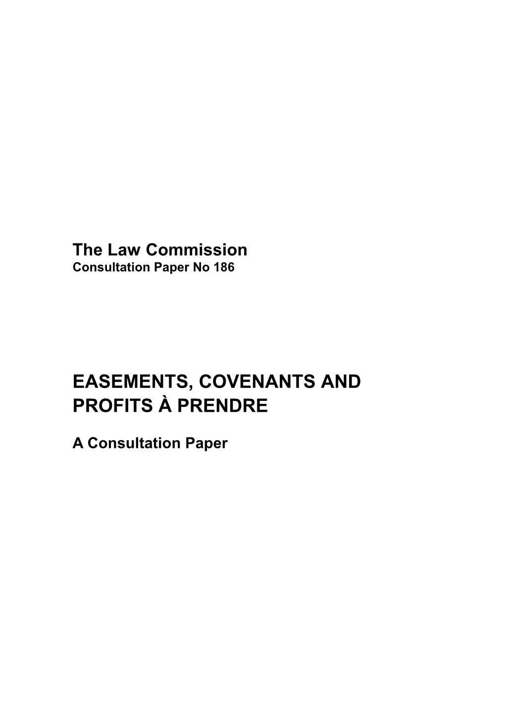 Easements, Covenants and Profits À Prendre