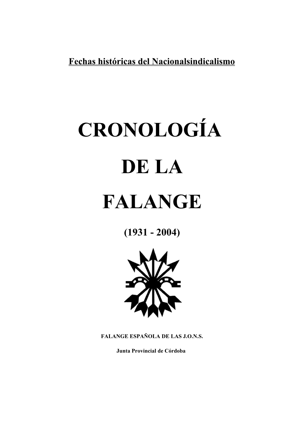 Cronología De La Falange