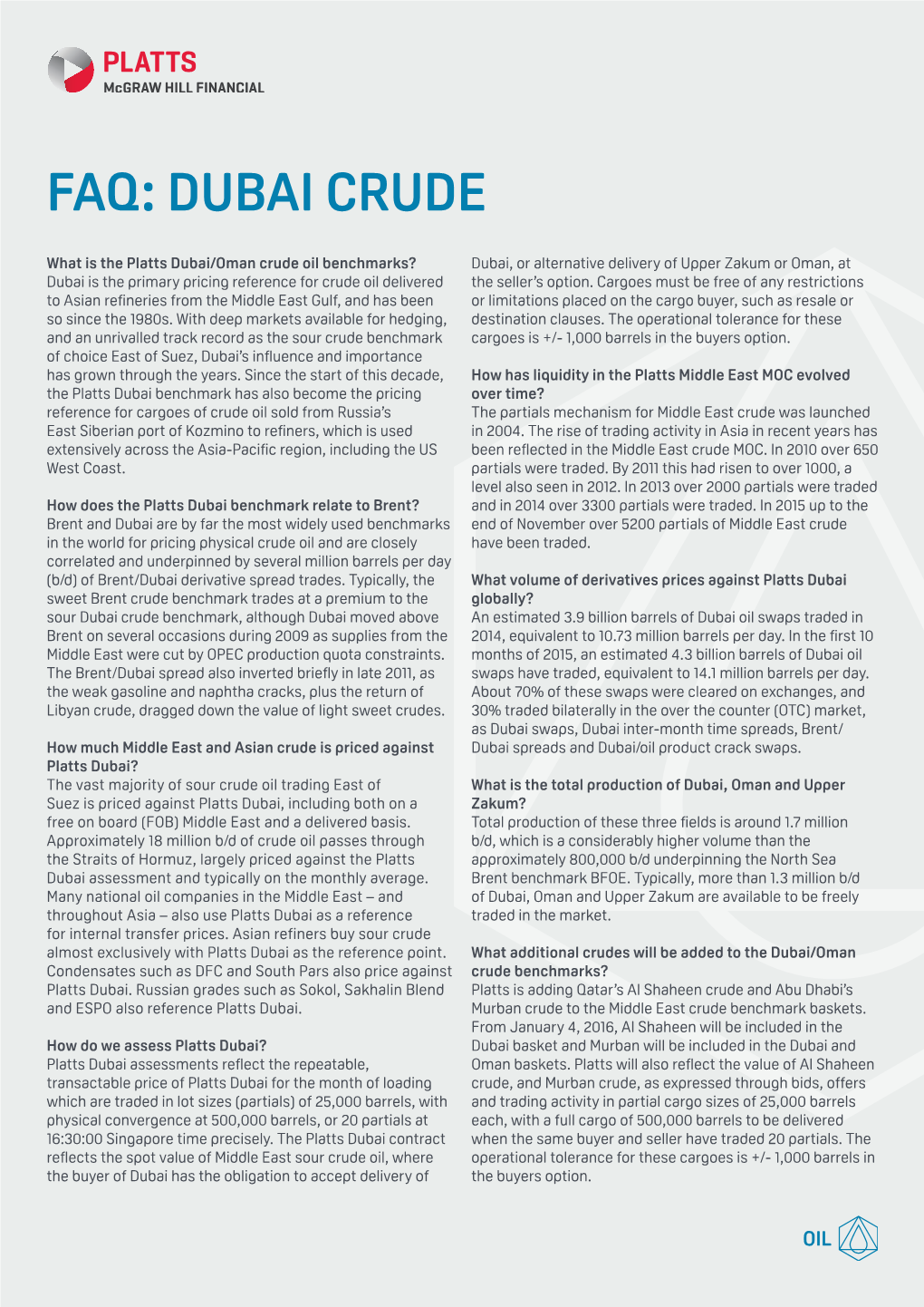Faq: Dubai Crude