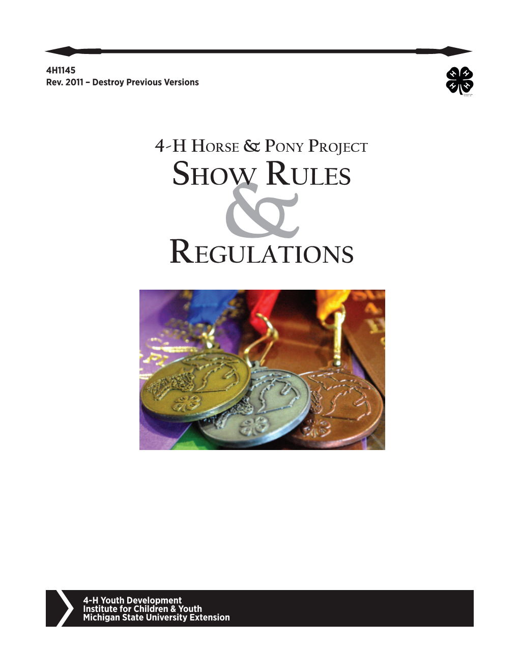 4-H Horse & Pony Project Show Rules & Regulations