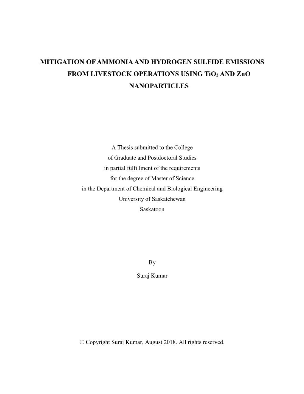 Mitigation of Ammonia and Hydrogen Sulfide Emissions