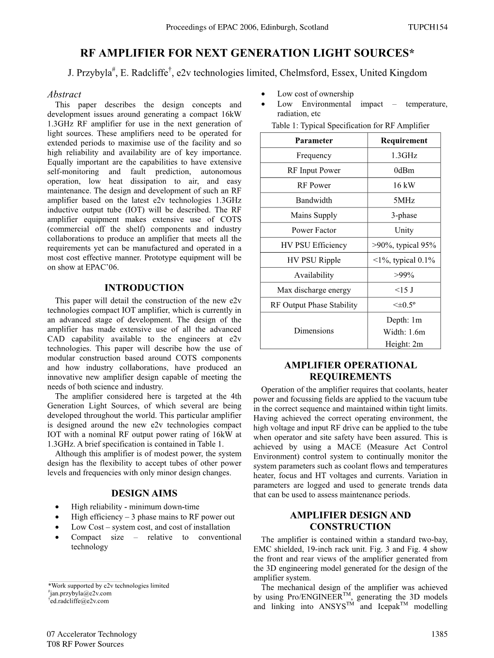 Rf Amplifier for Next Generation Light Sources* J