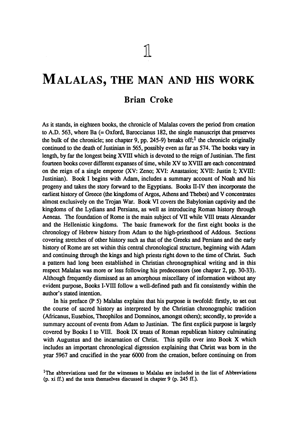 Malalas, the Man and His Work