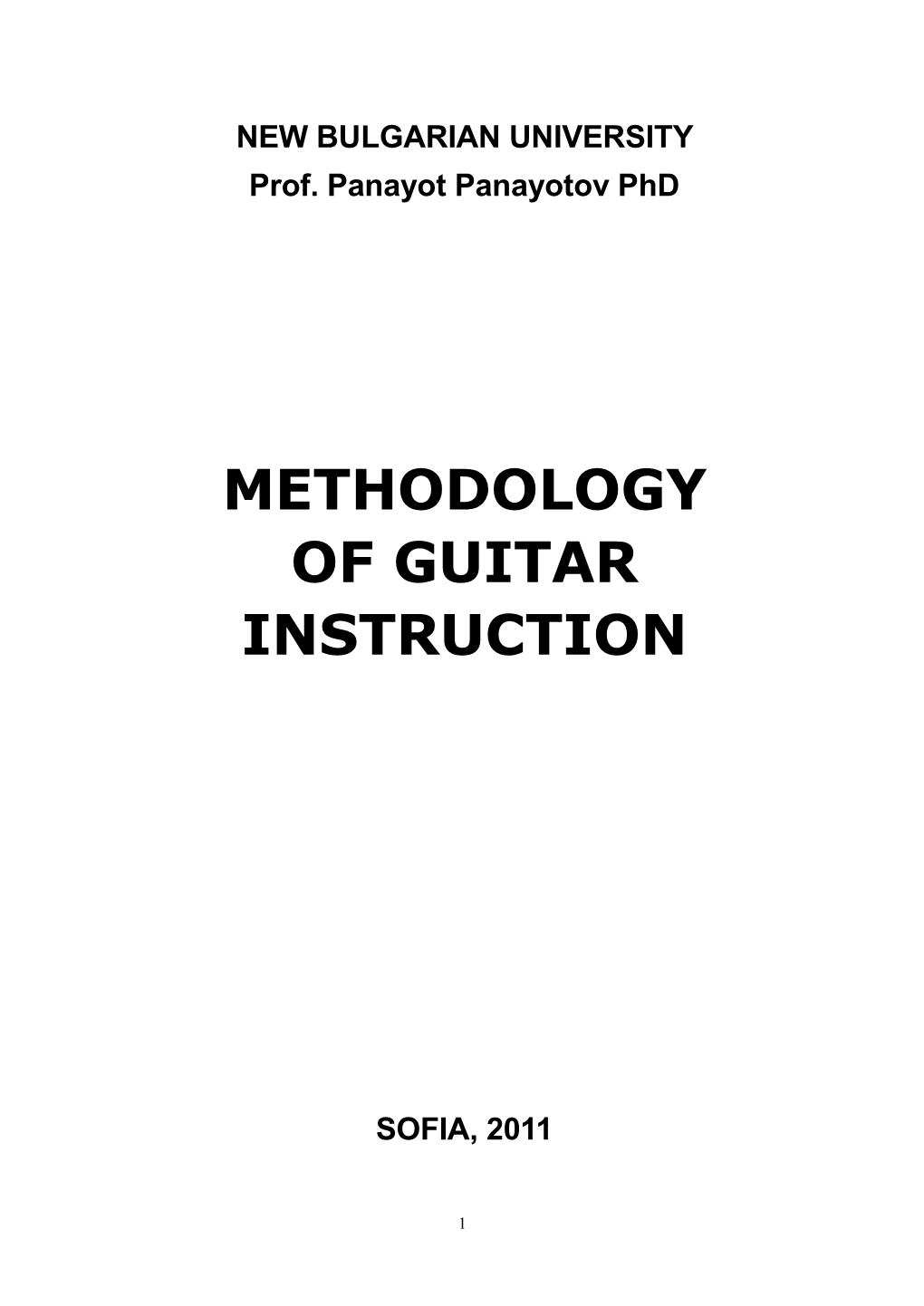 Methodology of Guitar Instruction