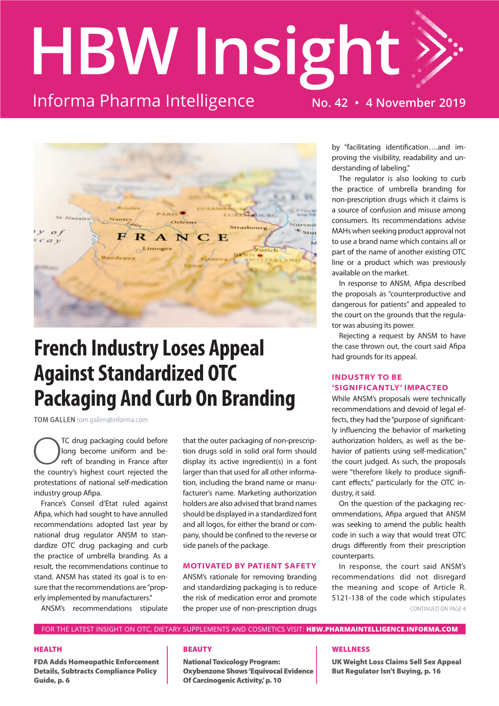 French Industry Loses Appeal Against Standardized OTC Packaging And