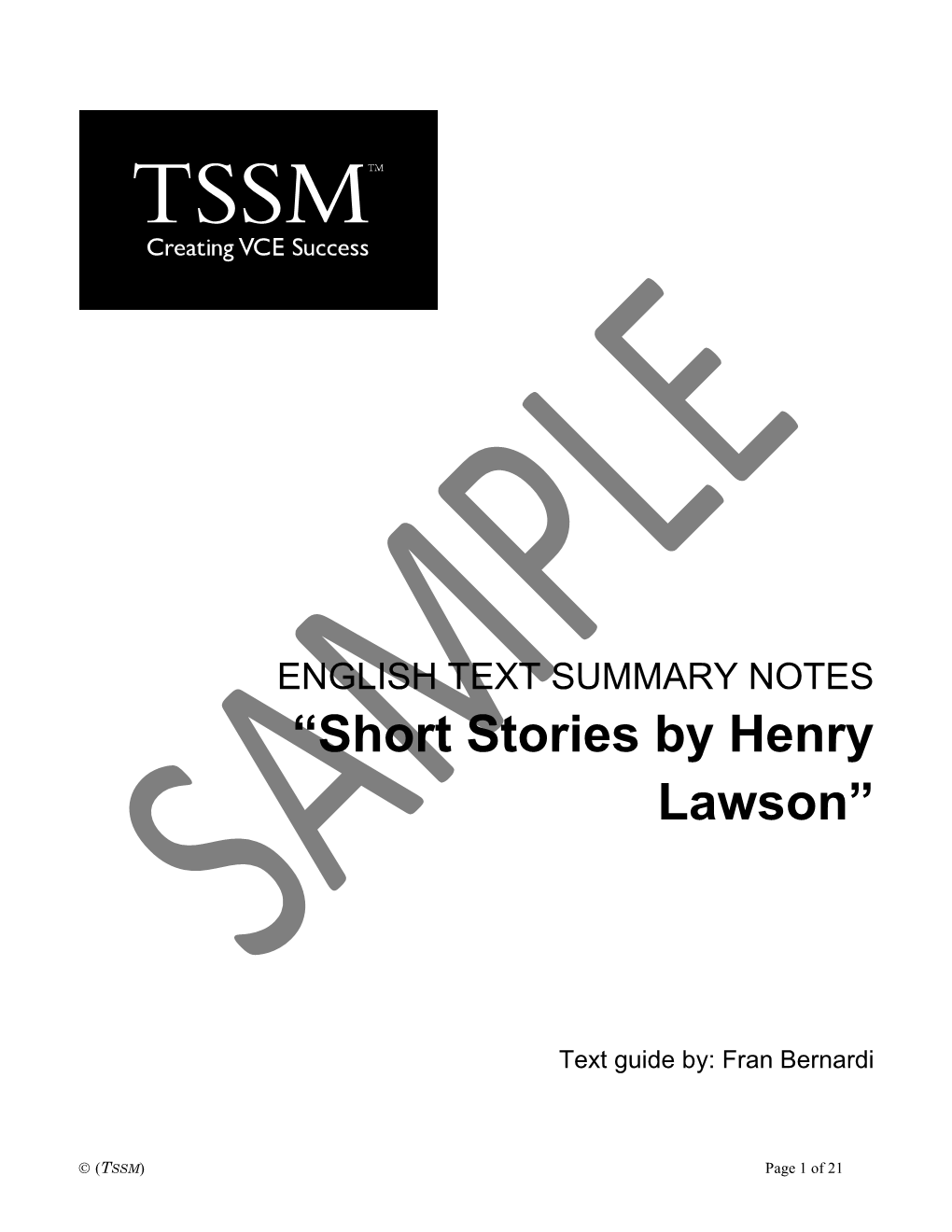 Short Stories by Henry Lawson