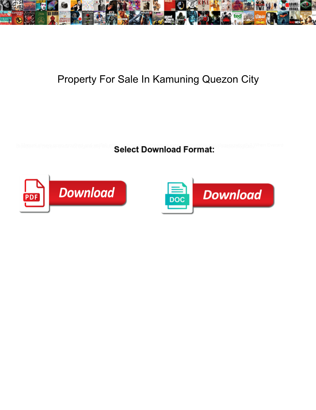 Property for Sale in Kamuning Quezon City