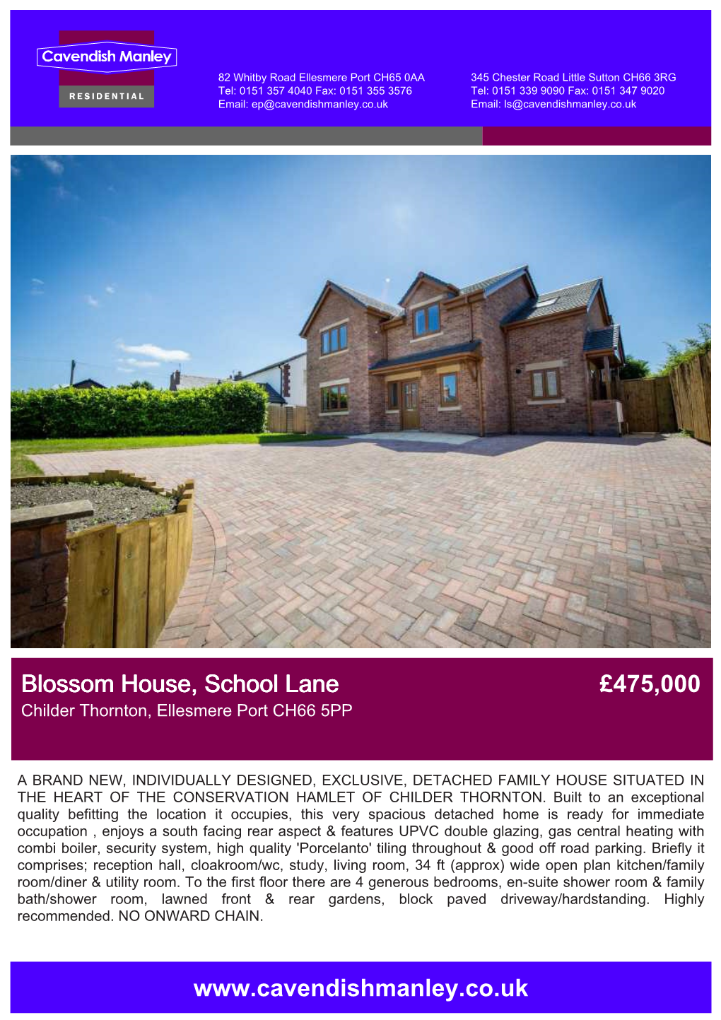 Blossom House, School Lane £475,000