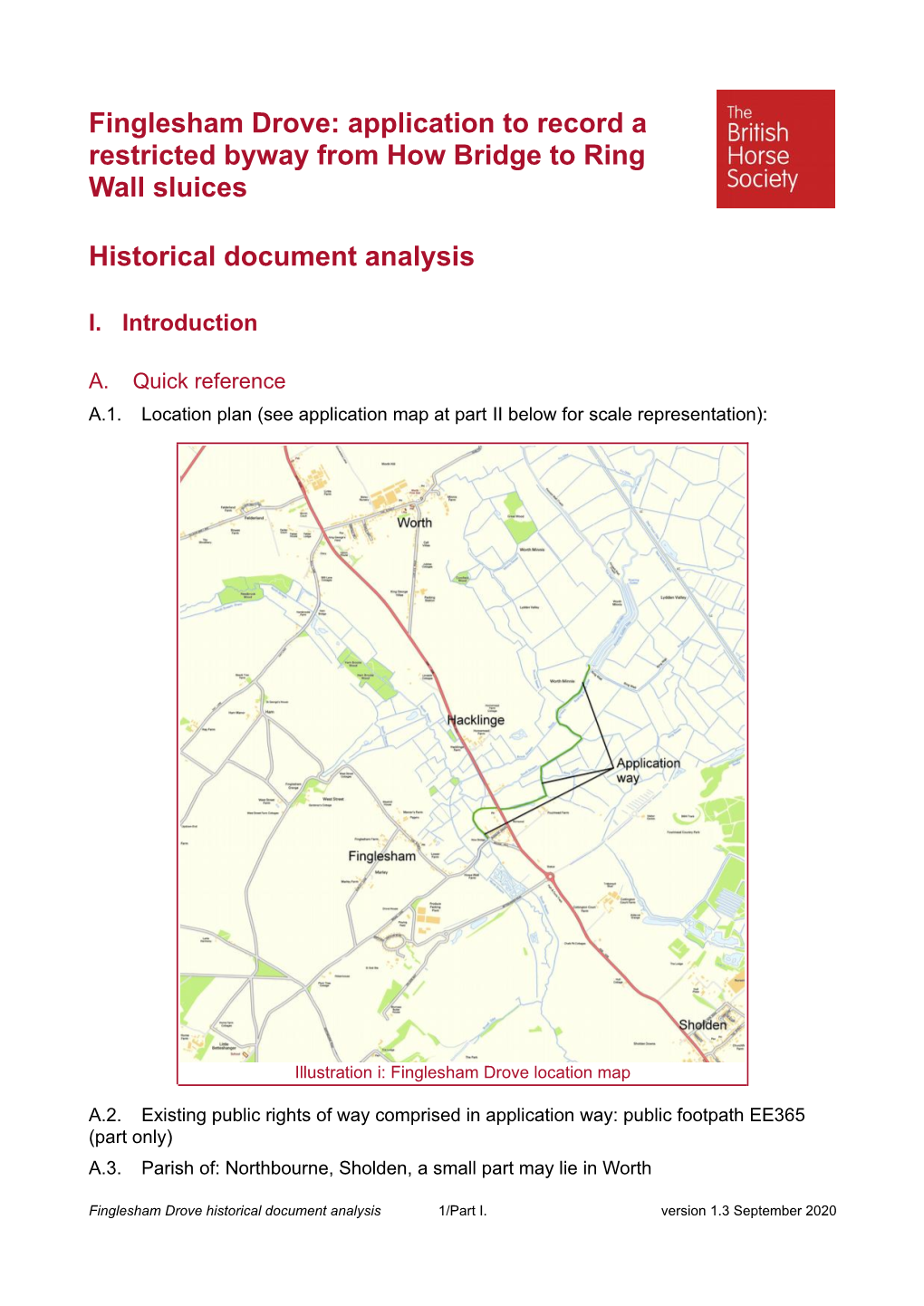 Finglesham Drove Document Analysis