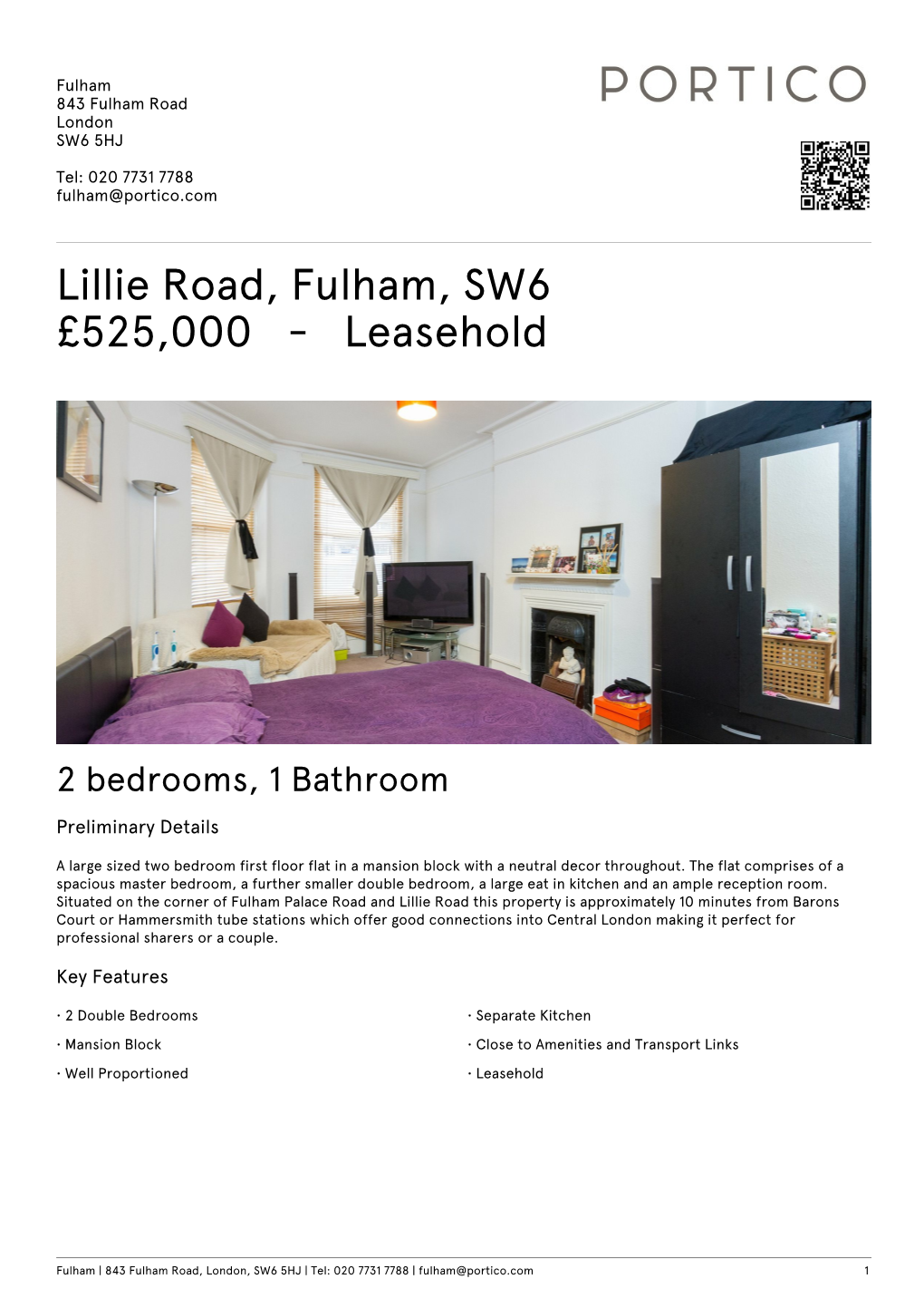 Lillie Road, Fulham, SW6 £525000