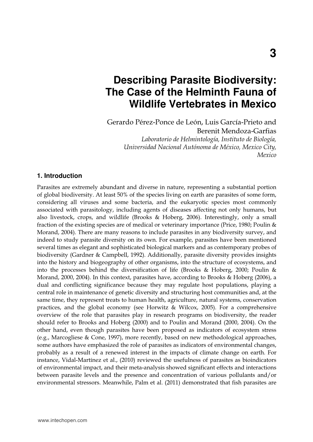 Describing Parasite Biodiversity: the Case of the Helminth Fauna of Wildlife Vertebrates in Mexico