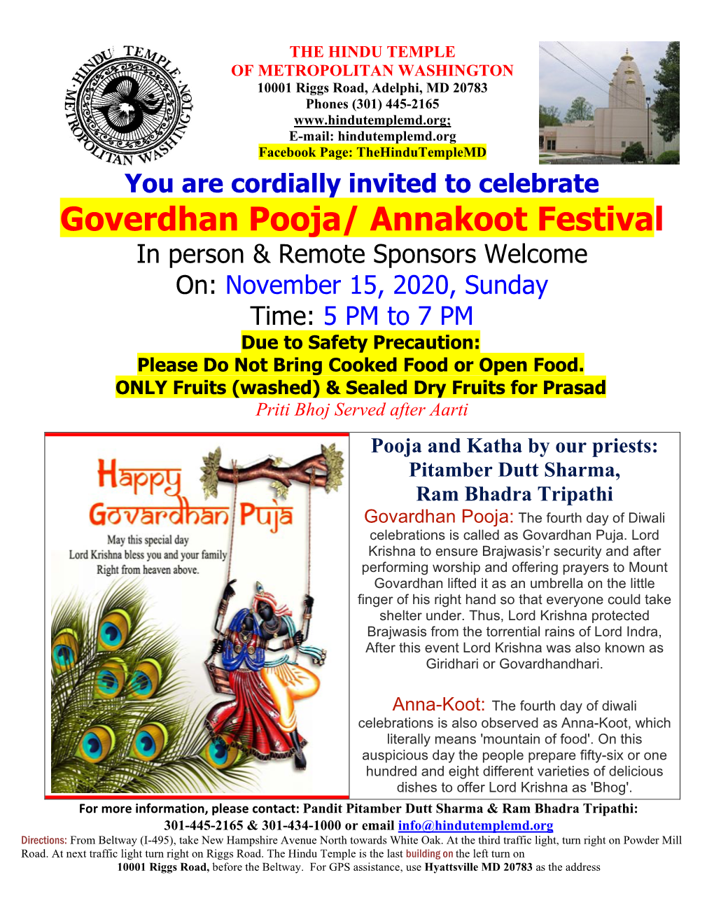 Goverdhan Pooja/ Annakoot Festival