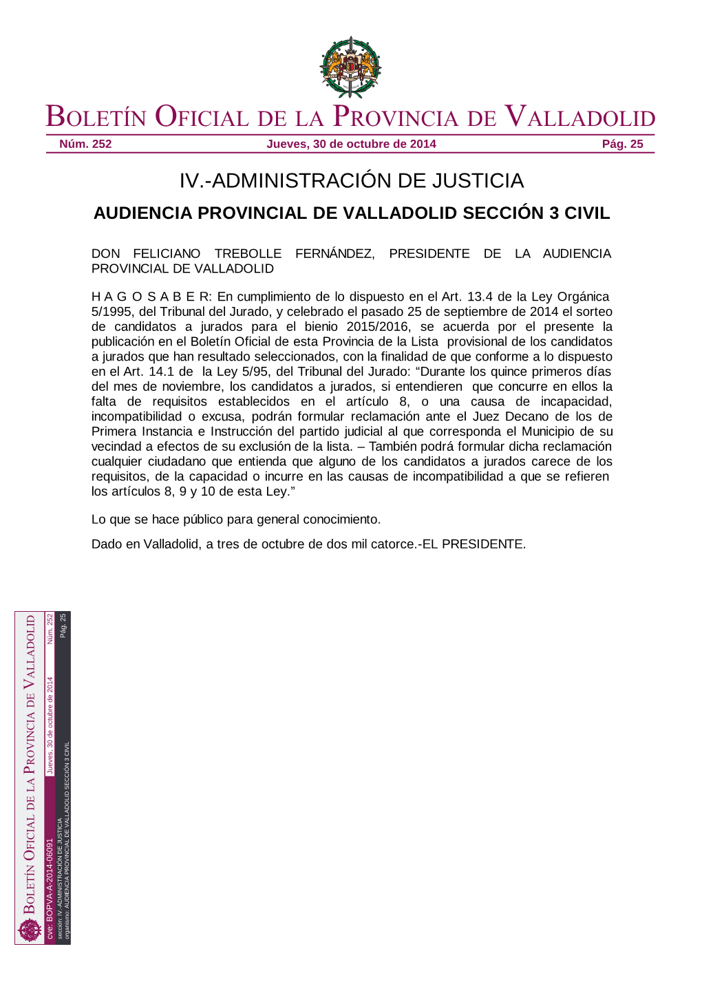 Audiencia Provincial De Valladolid Sección 3 Civil