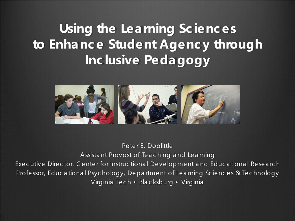Using the Learning Sciences to Enhance Student Agency Through Inclusive Pedagogy