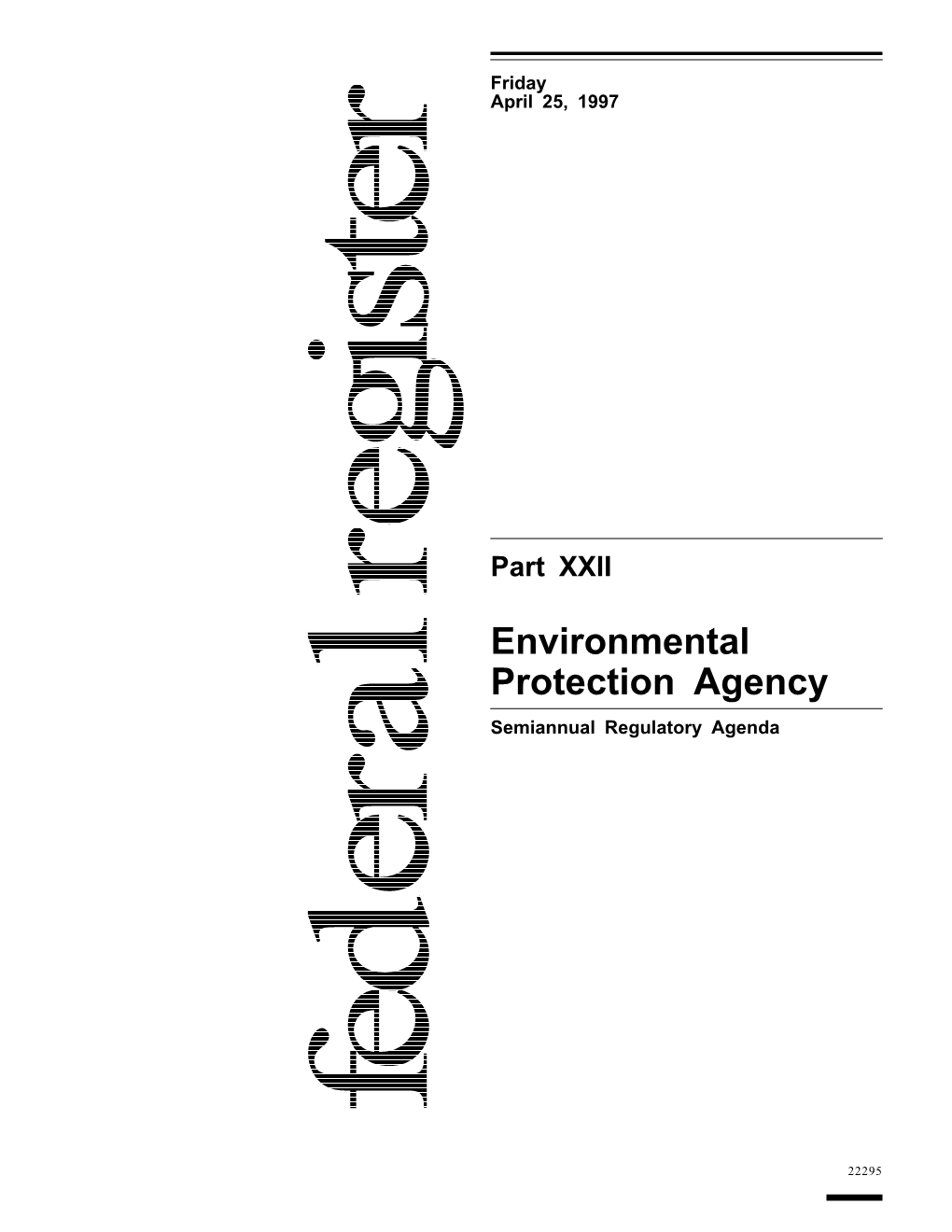 Environmental Protection Agency (Epa)