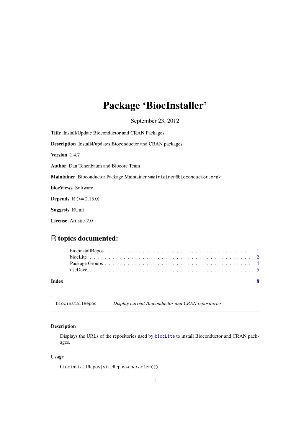 Package 'Biocinstaller'