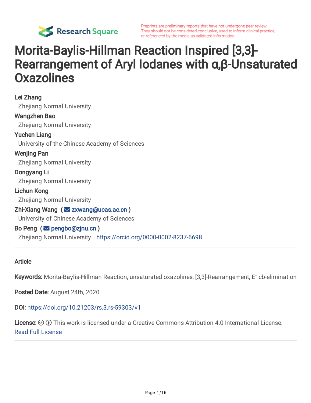 Morita-Baylis-Hillman Reaction Inspired [3,3]- Rearrangement of Aryl Iodanes with Α,Β-Unsaturated Oxazolines