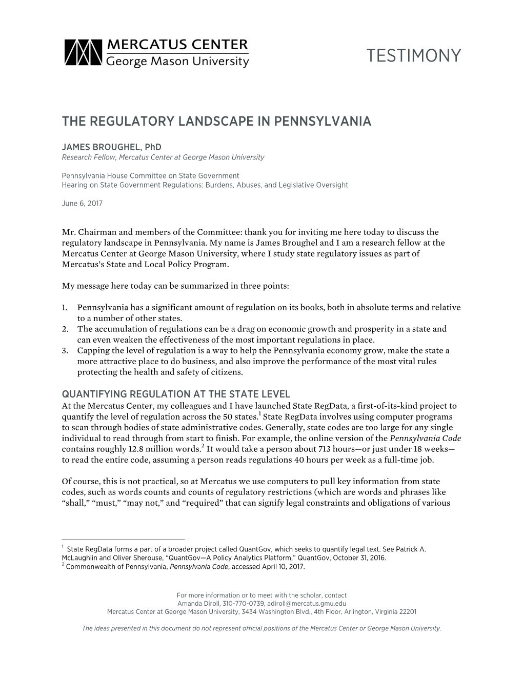 Broughel-Pa-Regulatory-Landscape-Testimony-V1.Pdf