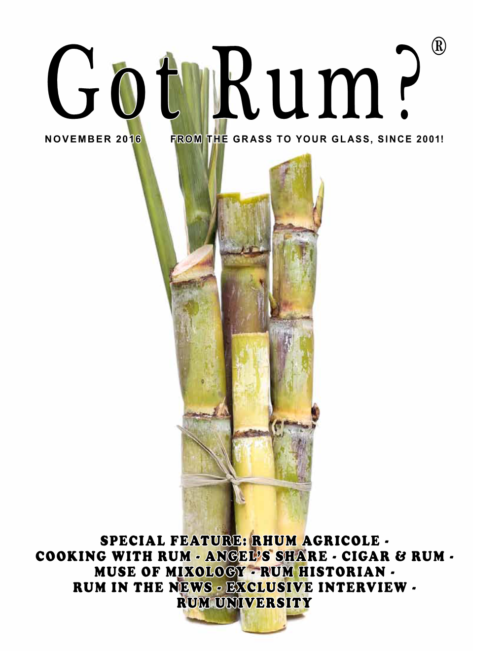 Rhum Agricole - COOKING with RUM - Angel’S Share - CIGAR & Rum - MUSE of MIXOLOGY - RUM HISTORIAN - RUM in the NEWS - EXCLUSIVE INTERVIEW - RUM UNIVERSITY 6