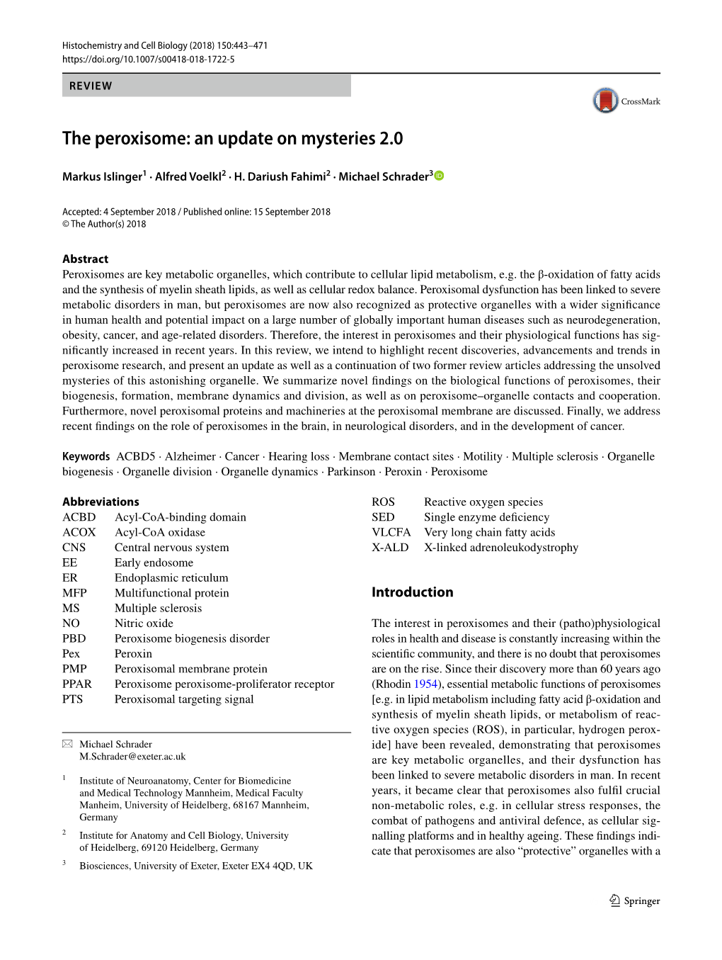 The Peroxisome: an Update on Mysteries 2.0