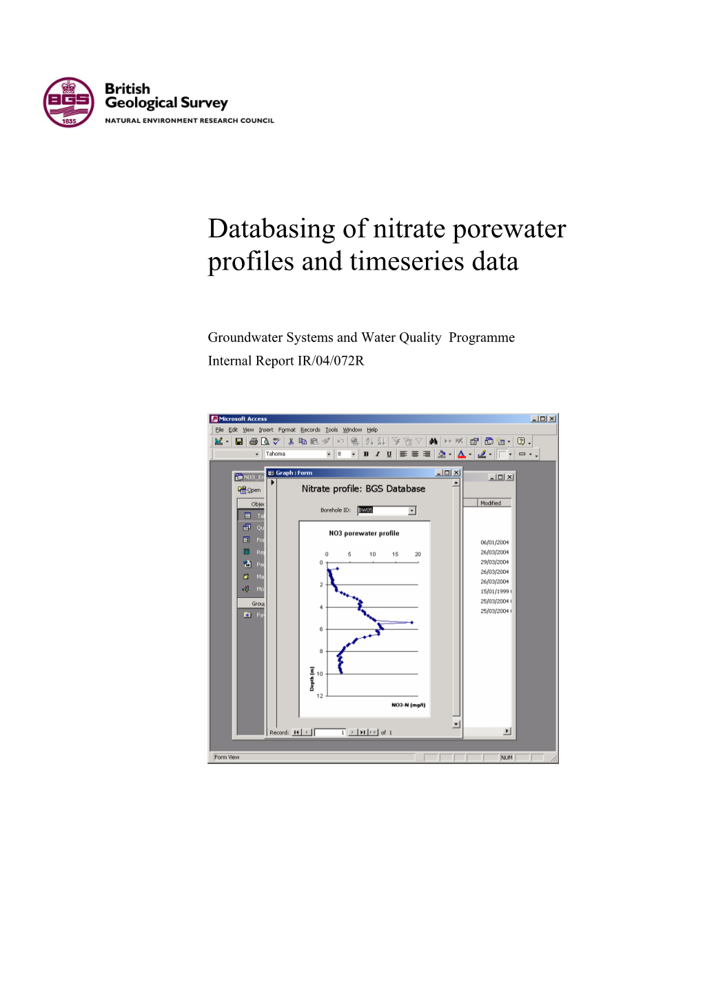 Databasing of Nitrate Porewater Profiles and Timeseries Data
