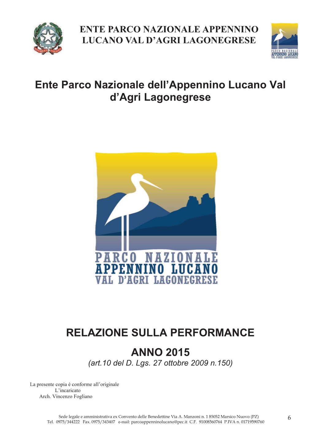 Ente Parco Nazionale Dell'appennino Lucano Val D'agri Lagonegrese