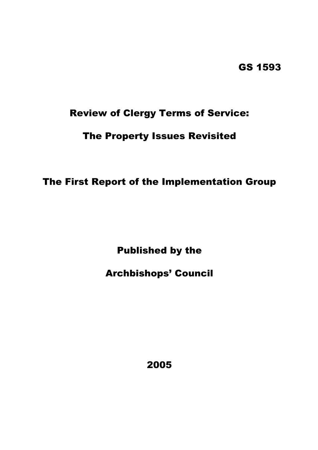 GS 1593 Review of Clergy Terms of Service: the Property Issues