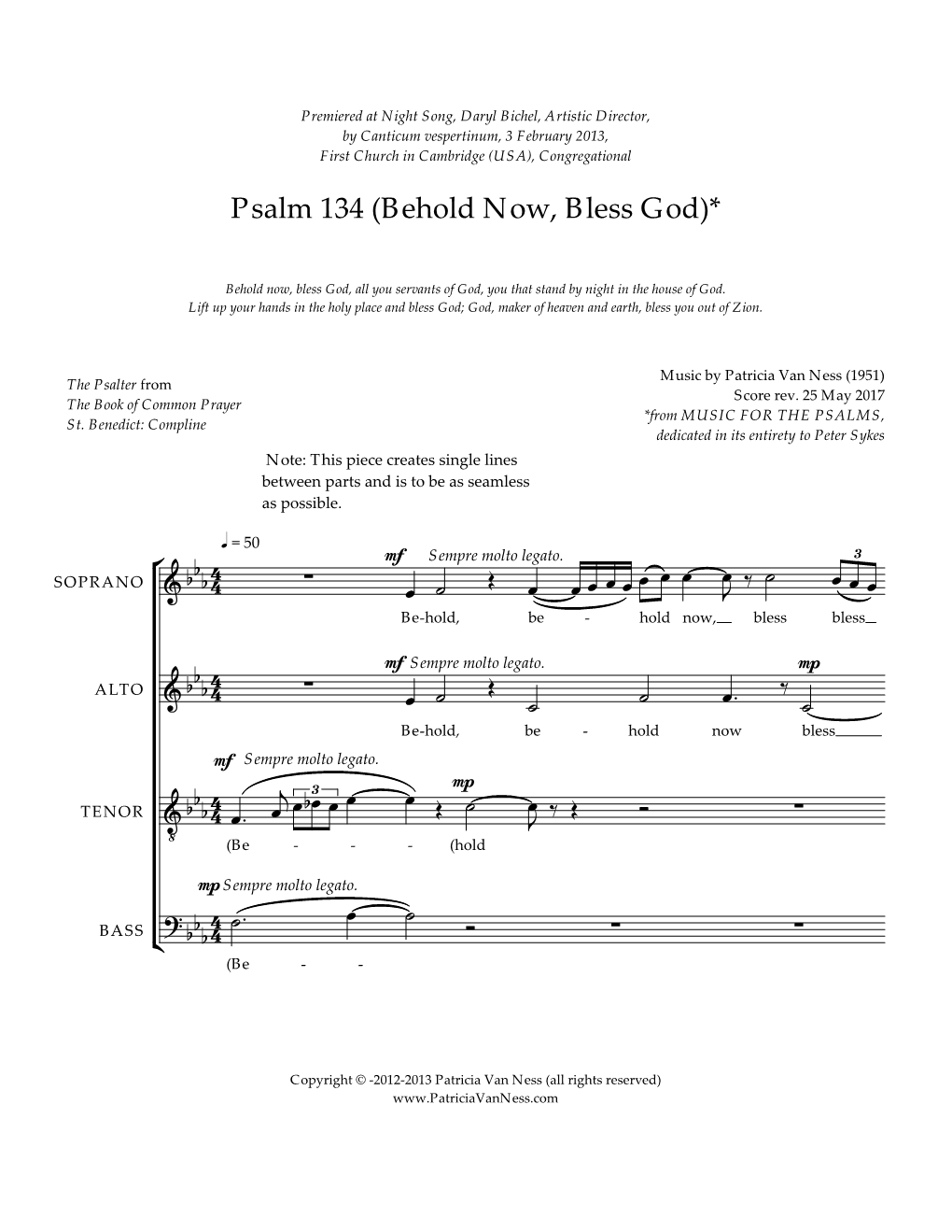 Psalm 134 (Behold Now, Bless God)*