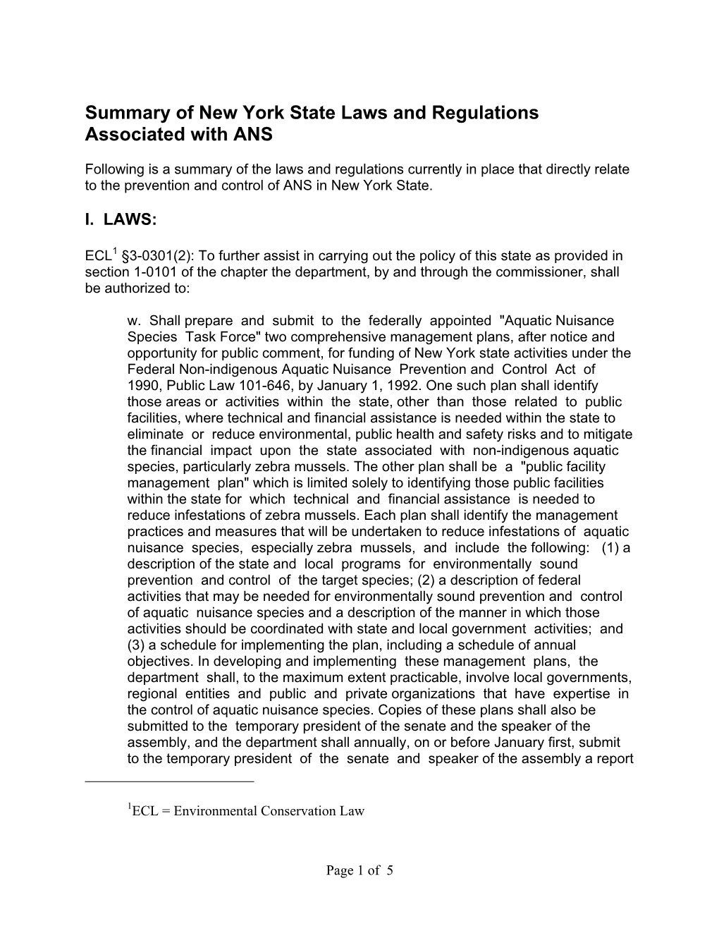 New York State Laws and Regulations Associated with ANS