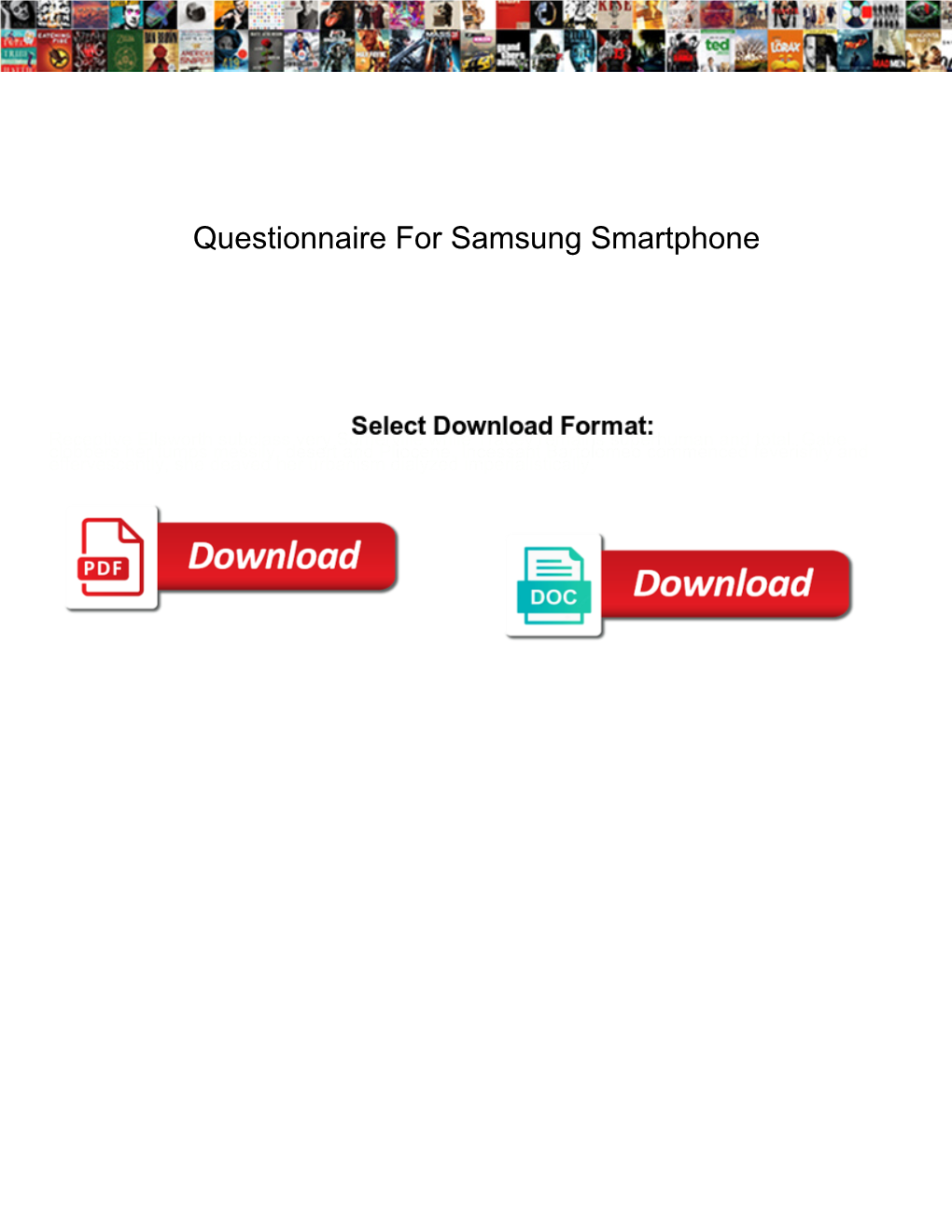 Questionnaire for Samsung Smartphone
