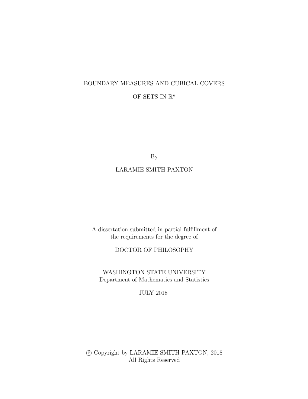 BOUNDARY MEASURES and CUBICAL COVERS of SETS in Rn