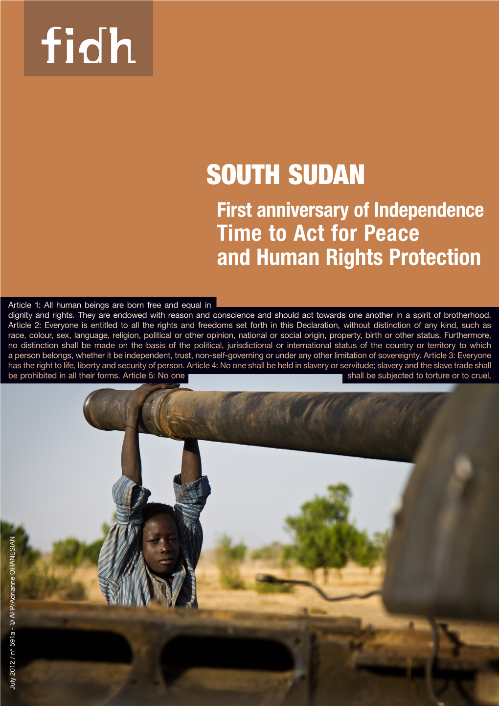 South Sudan First Anniversary of Independence Time to Act for Peace and Human Rights Protection