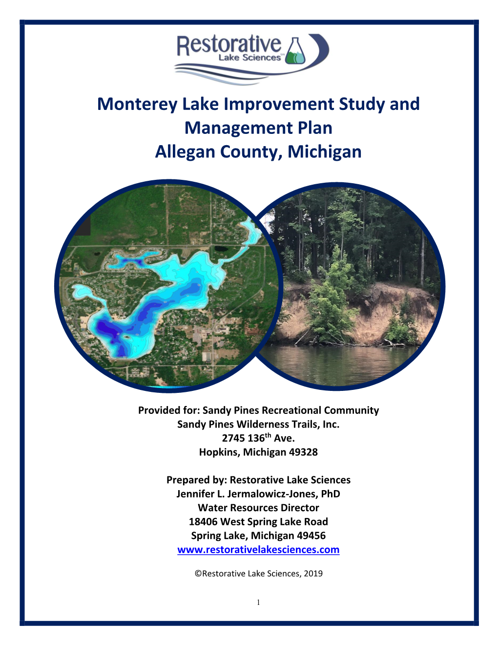 Monterey Lake Improvement Study and Management Plan Allegan County, Michigan