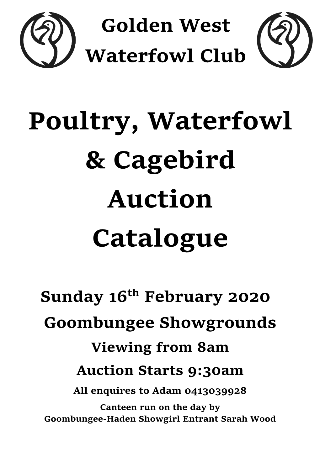 Poultry, Waterfowl & Cagebird Auction Catalogue