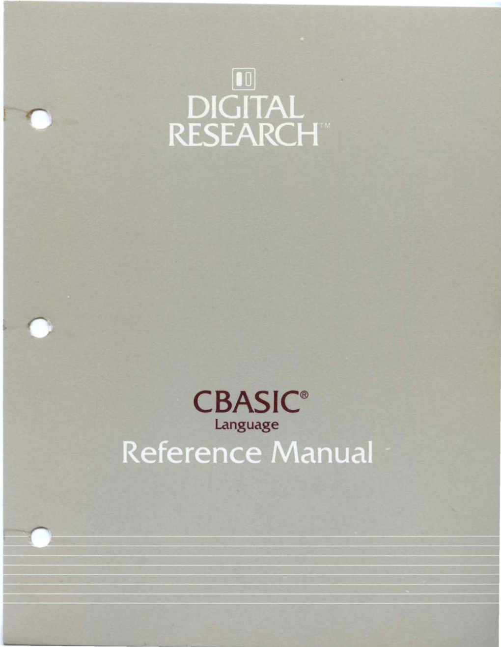 CBASIC® Language [Q] DIGITAL RESEARCH™
